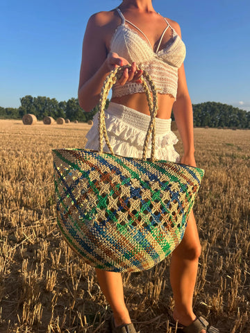 Canasto grande artesanal de palma de iraca